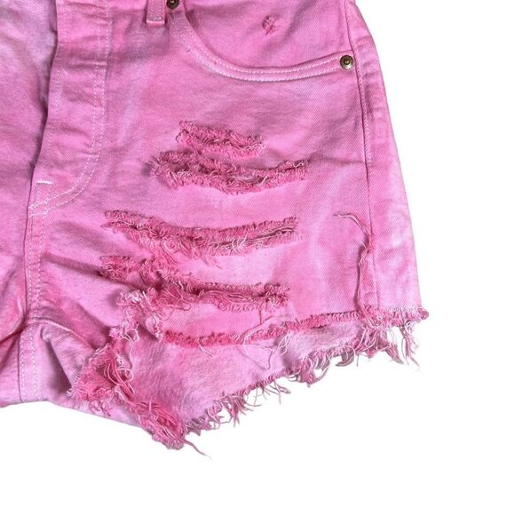 Levi’s 501 Barbie Pink Distressed Frayed Cut Off Shorts - Picture 5 of 12